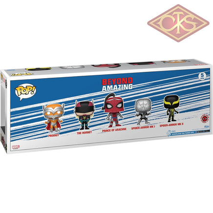 Funko POP! Marvel - Spider-Man, Beyond Amazing : Prodigy / The Hornet / Prince of Arachne / Spider-Armor MK I / Spider-Armor MK II (5Pack)