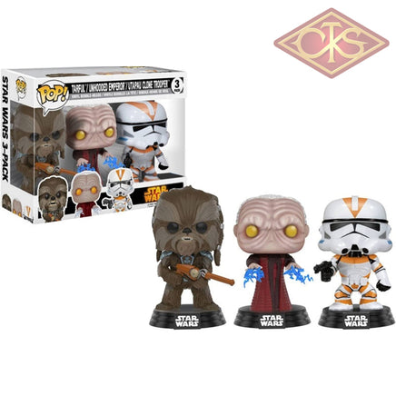 Funko Pop! Star Wars - Star Wars - Tarfful, Unhooded Empero & Utpau Clone Trooper (3 Pack)