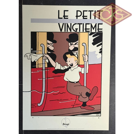 Serigraphy Hergé “Tintin : Le train - Le Petit Vingtième" (35cm x 50cm) (°1992)