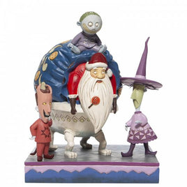 DISNEY TRADITIONS Figure - The Nightmare Before Christmas - Lock, Shock & Barrel w/ Santa "Bagged & Delivered" (23 cm)