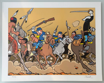COMICS Affiche : The Bluecoats 'Blutch & Chesterfield - The Charge' (Lambil) (°2009)
