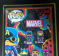 Funko Pop! Marvel - Blacklight Captain America (648) Exclusive Small Damaged Packaging Pop