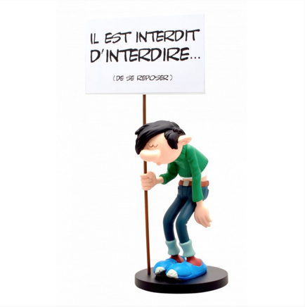 PLASTOY Collectoys - Gaston Lagaffe - "Il est Interdit d'interdire...(de se reposer)" (24cm)