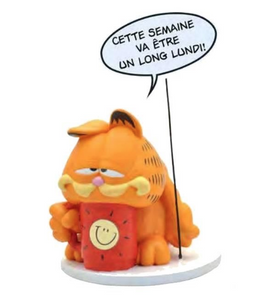 PLASTOY Collection Bulles - Garfield - Garfield  : "Cette Semaine va être un lung lundi !" (15cm)