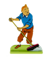Moulinsart - Tintin / Kuifje - Tintin Sweeping Up (6cm)