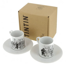 Tintin / Kuifje - Set of 2 Espresso Cups (B/W)