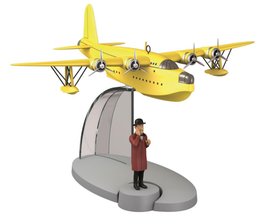 Moulinsart - Tintin / Kuifje Transport Yellow Seaplane & Nestor Figurines