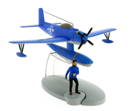 Moulinsart - Tintin / Kuifje Blue Seaplane & Captain Haddock Figurines