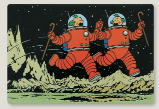 Tintin / Kuifje - Magnets Dupond & Dupont (Lune) Jansen Janssen (Maan) Thomson Thompson (Moon)