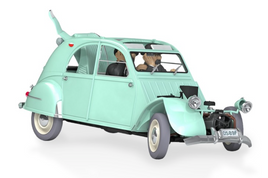 Tintin / Kuifje - Tintin's Cars 1/24 - The Smashed-Up 2CV (The Castafiore Emerald) #11 (26cm)