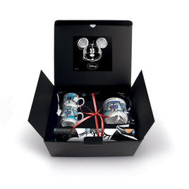 Disney - Mickey & Minnie Gift Box Blue:  2 Stackable Espresso Cups Blue + Sugar Bowl Placemat Cups