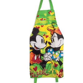 Disney - Mickey & Minnie Green Kitchen Apron Sweet Love