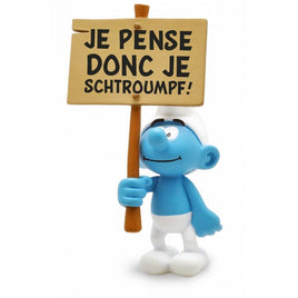 PLASTOY Collectoys - The Smurfs -  Smurf Sign "Je pense donc je SCHTROUMPF !"