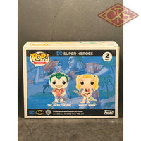 Funko POP! Heroes - Super Heroes - The Joker (Beach) & Harley Quinn (2 Pack) Exclusive "Small Box Damage"