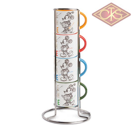 Disney - Mickey & Minnie Stackable Mini Mug + Metal Rack (Set Of 5)