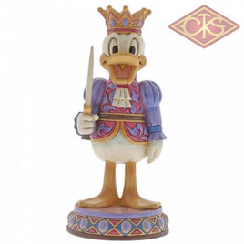 Donald Duck is ready to take the stage in Tchaikovsky's timeless Christmas ballet, "The Nutcracker." As colourful as ever, the hot-tempered duck is captured here as the Prince. This figurine features a traditional nutcracker mechanism. Donald is hand-painted in rich jewel tones befitting his regal role. Designed by award winning artist and sculptor, Jim Shore for the Disney Traditions brand. Packed in a branded gift box. Not a toy or children's product. Intended for adults only.