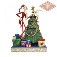 DISNEY TRADITIONS Figure - The Nightmare Before Christmas - Jack Skellington w/ Zero "Decking the Halls" GITD (25cm)