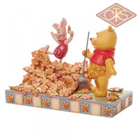 DISNEY TRADITIONS Figure - Winnie The Pooh - Piglet & Pooh Autum Leaves "Jumping into Fall" (14cm)