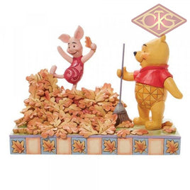 DISNEY TRADITIONS Figure - Winnie The Pooh - Piglet & Pooh Autum Leaves "Jumping into Fall" (14cm)