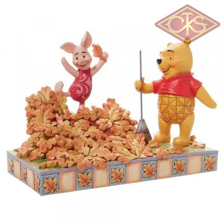 DISNEY TRADITIONS Figure - Winnie The Pooh - Piglet & Pooh Autum Leaves "Jumping into Fall" (14cm)