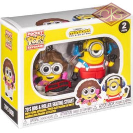 Funko Pop! Keychain - Minions The Rise Of Gru 70S Bob & Roller Skating Stuart (2 Pack) Exclusive Pop