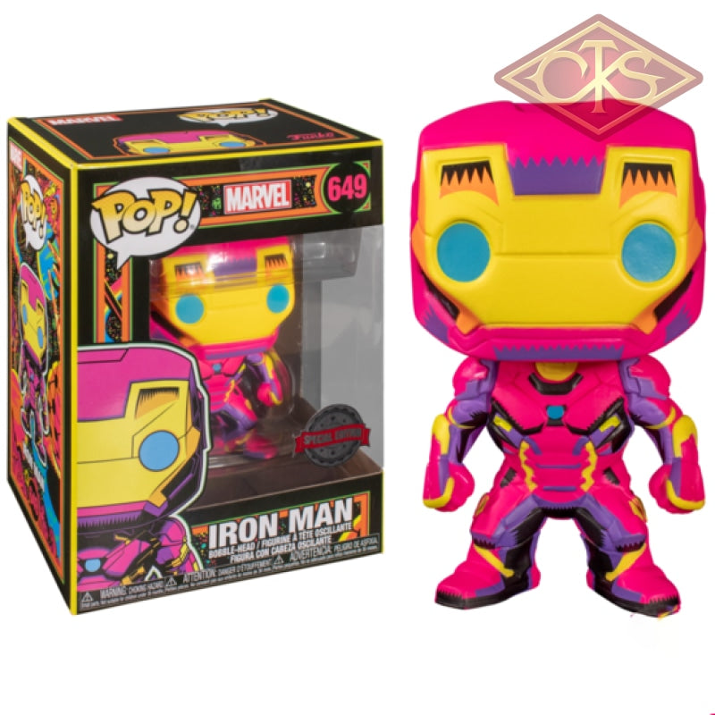 Funko POP! Marvel - Marvel Black Light - Iron Man (649) Exclusive