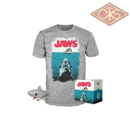 Funko Pop! Tees - Jaws Great White Shark (Bloody) + T-Shirt (758) Exclusive Figurines