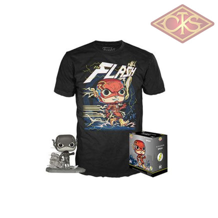 Funko POP! Tees - The Flash - The Flash (B/W) (Jim Lee Deluxe) + T-Shirt (268) Exclusive