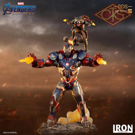 Iron Studios - Marvel - Avengers, End Game - Iron Patriot & Rocket (28cm)