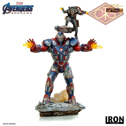 Iron Studios - Marvel - Avengers, End Game - Iron Patriot & Rocket (28cm)