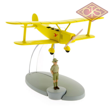 Moulinsart - Tintin / Kuifje Yellow Biplane & Nestor Figurines